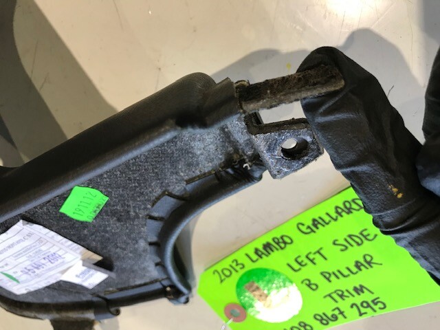 13 LAMBORGHINI GALLARDO LP560 OEM LEFT BLACK LEATHER B-PILLAR TRIM 408867295