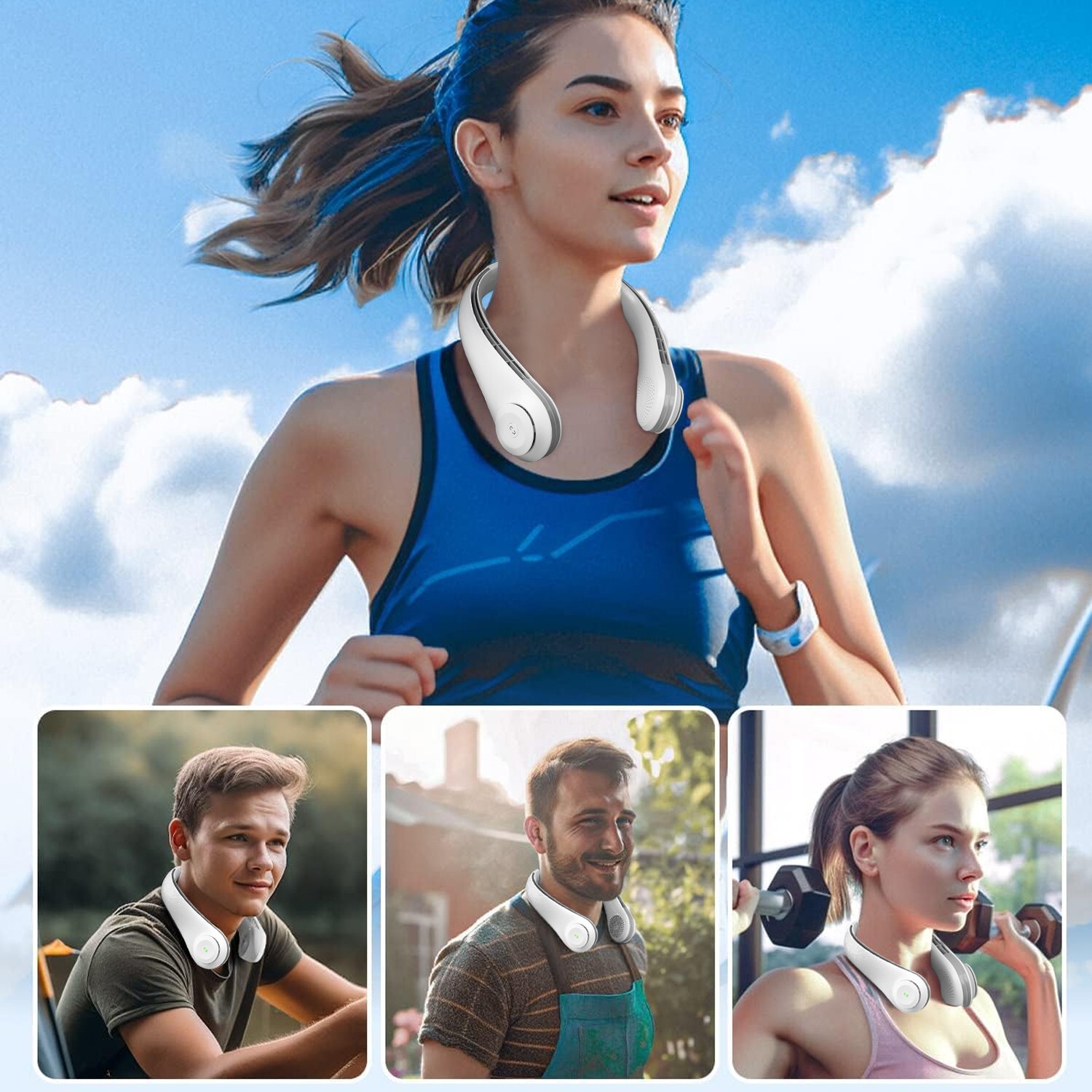 Bladeless Neck Fan - 3-Speed Portable Hanging Design | Super Strong & Silent USA