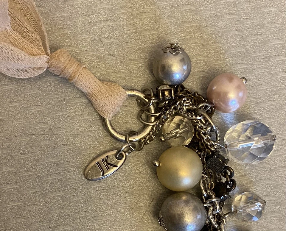 Jewel Kade Charm Pendant Necklace Crystal Pearl Bauble Beaded FOLLOW YOUR HEART - Image 4 of 4