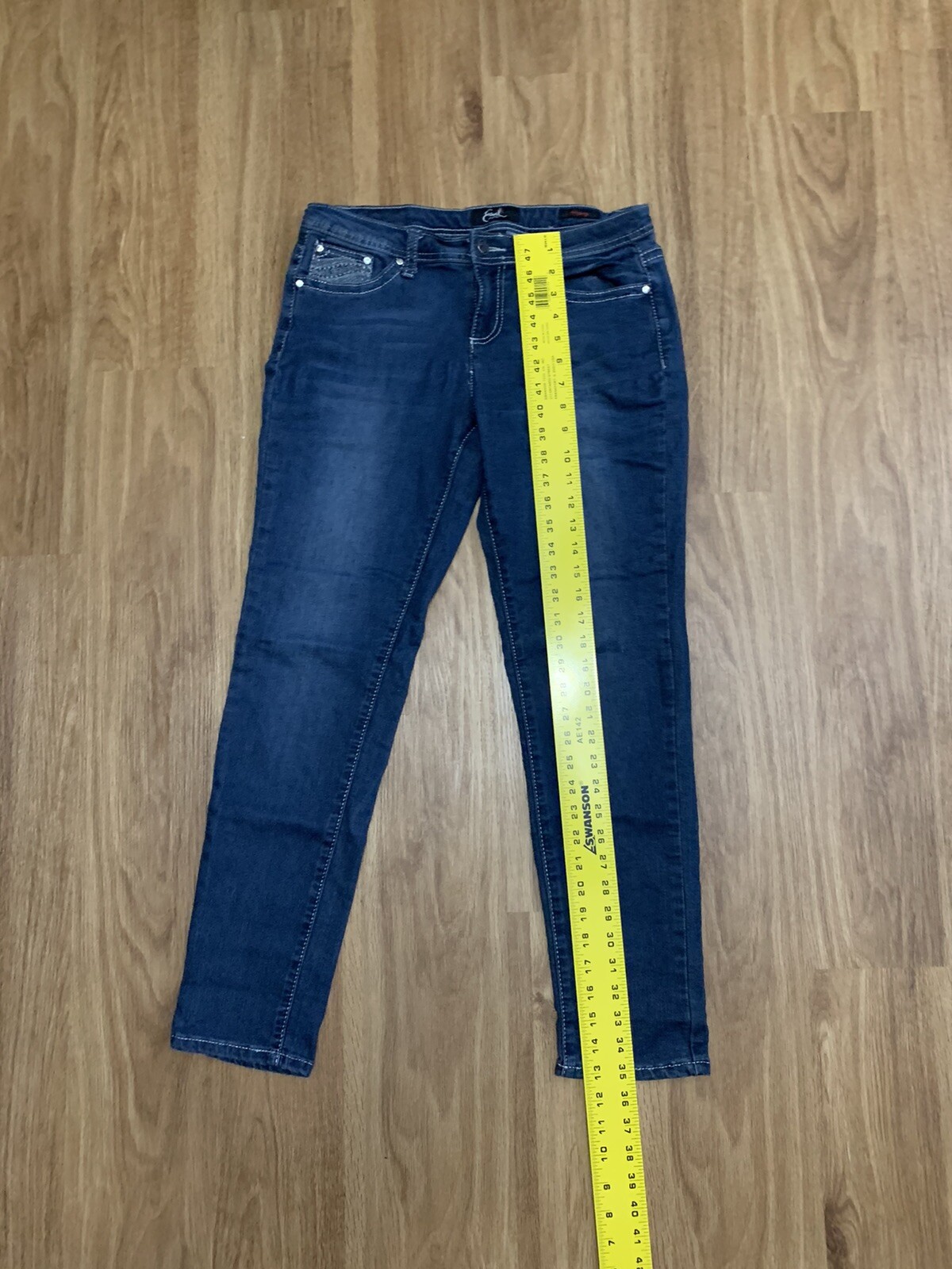 Earl Skinny Jeans Womens Size 8P Petite Blue Denim Bling Embroidery eBay