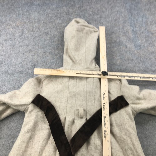 Givenchy Jacket Girls 10 Beige Wool Hooded Overcoat Button Front Topcoat - Picture 18 of 23