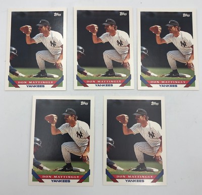 (5)x 1993 Topps Don Mattingly New York Yankees Promo Pre-Production Sample Cards