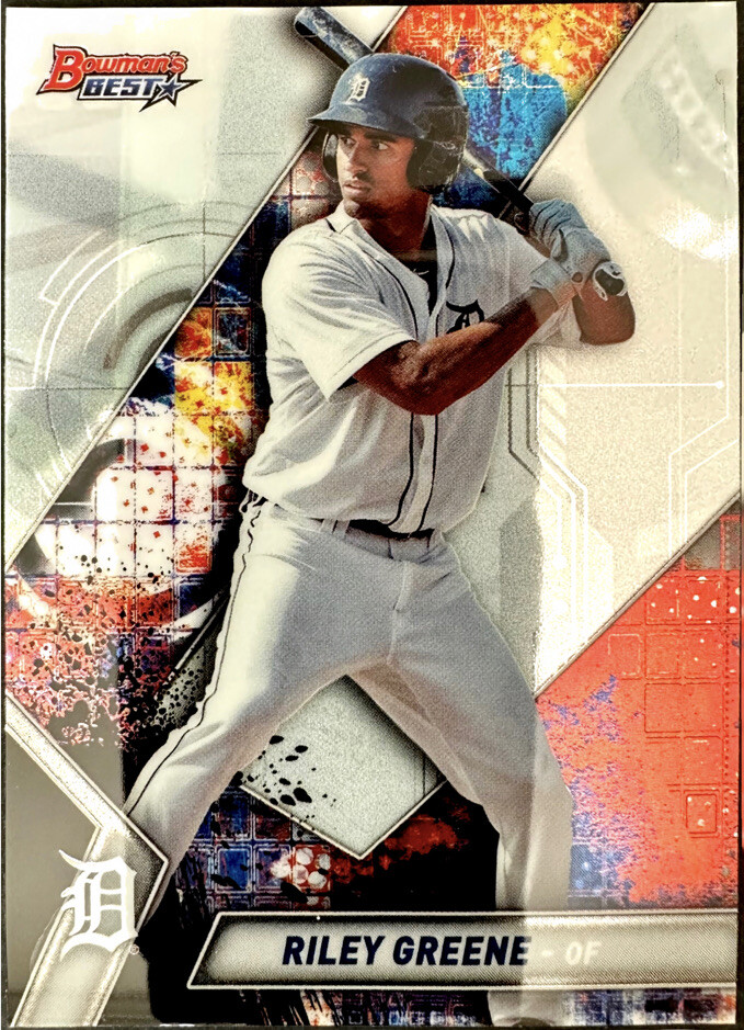 RILEY GREENE 2019 Bowman's Best Prospect Chrome Rookie Card TP-7 Tigers