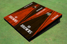 Cleveland Browns Alternating Wood Look Triangle Cornhole Boards - NFL