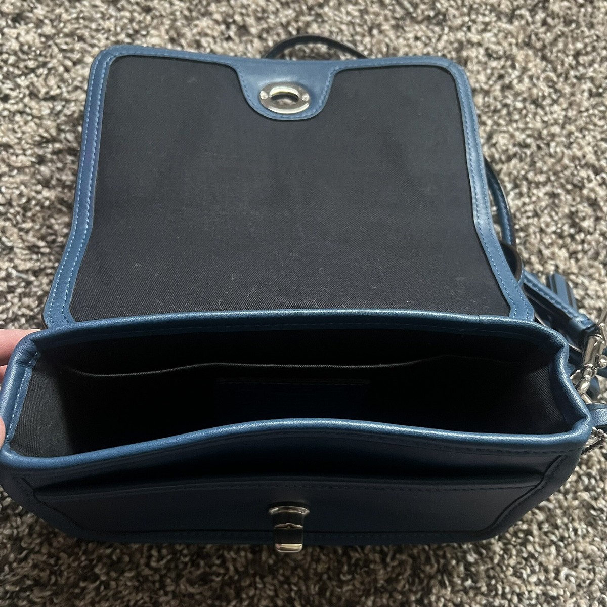 Coach Legacy Leather Medium Blue Penny Crossbody Purse 19914