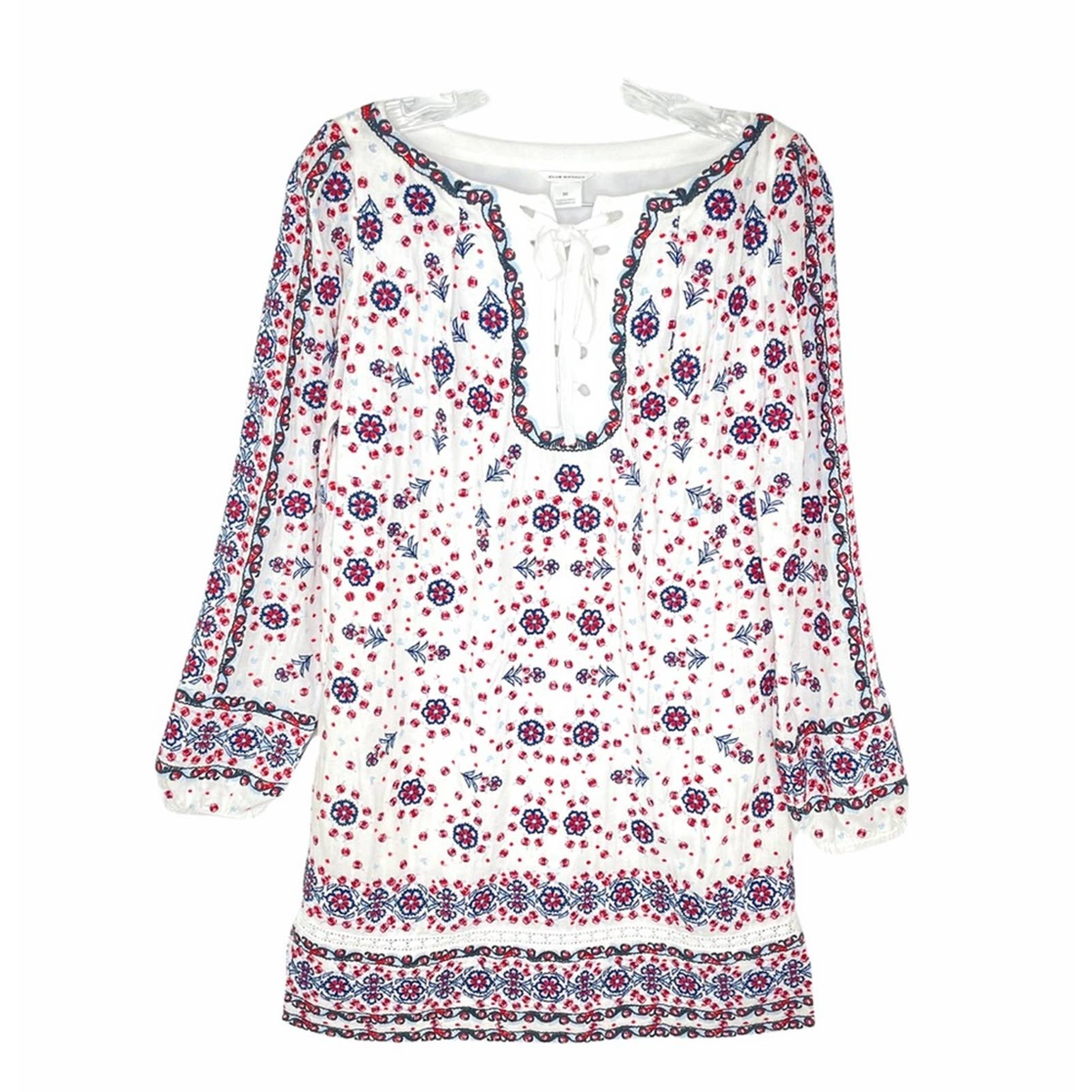 club monaco blue lace dress Salwa Embroidered Long Sleeve Up Women's Size 00 subcat_Relaxed-Shorts Little Black Dresses Asymmetrical Size:12.5 UK / 13.5 US pleated fabric