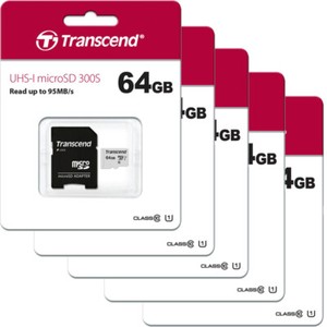 5 x Transcend MicroSD 64GB Memory Card for Android, Smart Watch, Phone, Tablet - Click1Get2 Black Friday