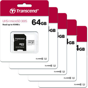5 x Transcend MicroSD 64GB Memory Card for Android, Smart Watch, Phone, Tablet - Click1Get2 Price Drop