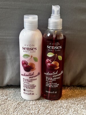 Avon Senses And Body Care- BLACK CHERRY NUTMEG- Body Lotion & Spray