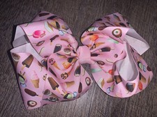 JoJo Siwa pink ice cream sandwich sundae cone Sprinkles Popsicles Hair Bow
