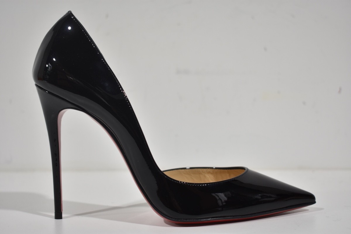 Christian Louboutin Iriza 100 Black Patent Leather Classic Dorsay