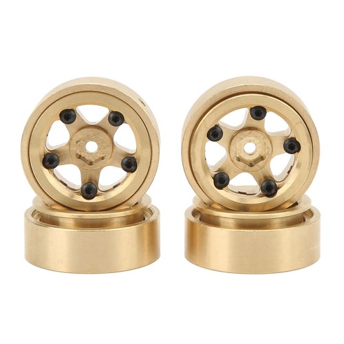 (Gold)4Pcs RC Beadlock Wheel Rim Hubs Adhesive Brass RC Car Upgrade LJ - Picture 12 of 24