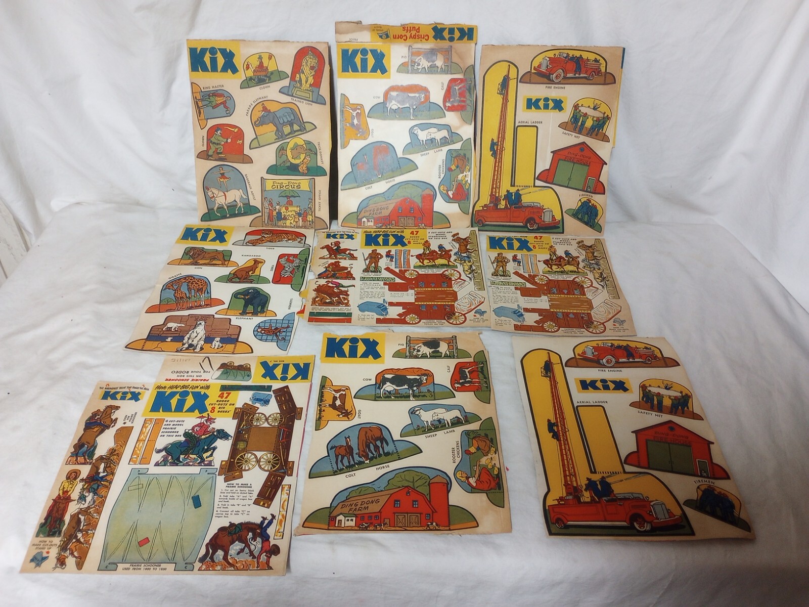 Lot Of 9 Vintage Kix Cereal Box Frontier Cut Outs (187) | eBay