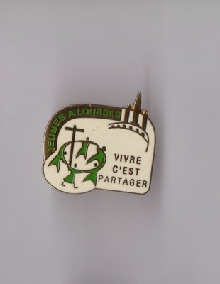 Jugend Pins in Lourdes / Leben ist Teilen (EGF signiert VDS Repro)