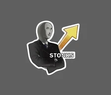 Stonks Sticker Meme Money Funny Humor Gift Waterproof NEW