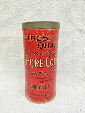 1920 Vintage The United Coffee Supply Co coffee Advertising Tin Box Round TB1623