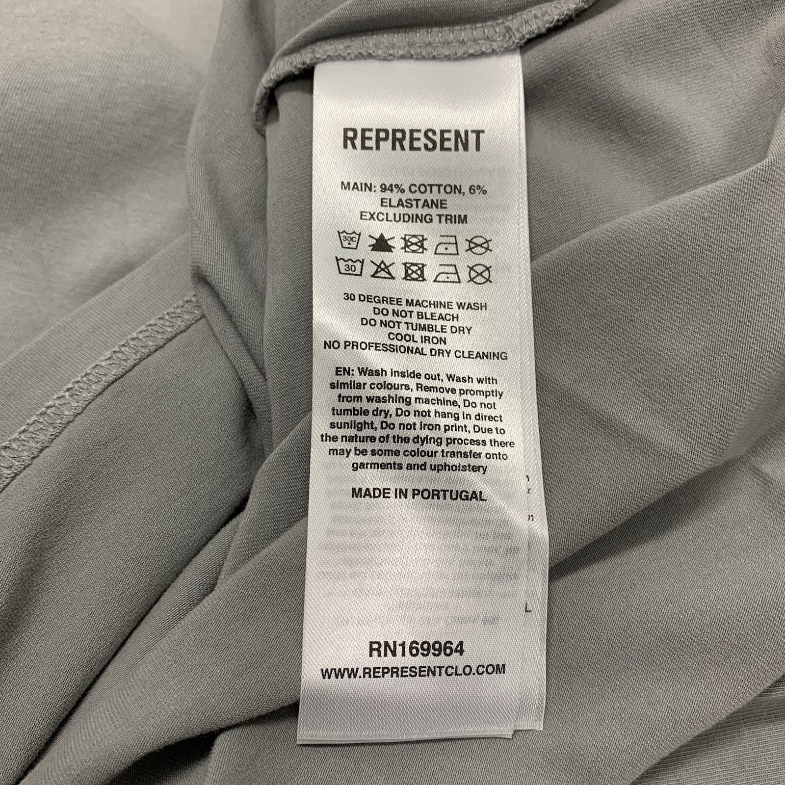 Represent XS Tee 247 Motion Titanium Grey Oversized T-Shirt image 8