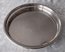 SILBER Tablett 459 g schwer / 31 cm Durchmesser Rund