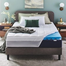 Dual Layer 4 Inch Memory Foam Mattress Topper, California King Size, Ultra Soft