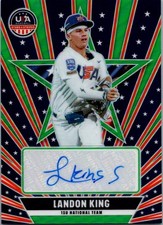 Panini Stars & StripesUSA Baseball #NTS-LK Landon King Signatures Green Prizm