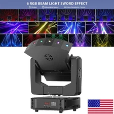 6-Eyes 3-Axis Laser Light RGB Moving Head Disco Stage Lighting Beam DMX Party DJ