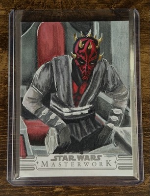 2025 Topps Star Wars Masterwork Darth Maul 1/1 Sketch By Sir Edmund Duke