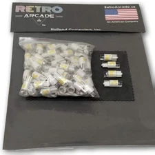 Arcade and Pinball LED Lamp for Illuminated Pushbuttons Yellow 12v DC Bag of 100