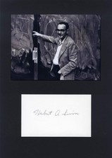 Herbert A. Simon autograph NOBEL PRIZE Economics 1979, signed card mounted