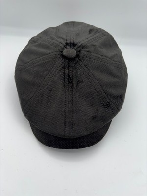 Black Newsboy Hat Bailey Of Hollywood Flat Cap Cabbie 100% Polyester Sz S Italy