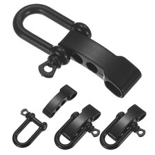 4-Pack Paracord Bracelet Shackle Buckle U Type Black, Flat Head