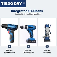 Leather Hollow Punch Tool Set 1/4 Hex Shank for Electric Hand Drills, 6 Pcs H...