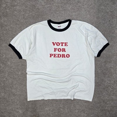 Vintage 2004 Napoleon Dynamite CREW Promotional T Shirt Vote For Pedro Ringer XL