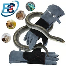 14 inches Heavy Duty Animal Handling Gloves Bite Proof Leather Safety Protective