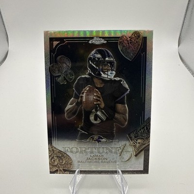 2025 Topps Chrome Football Fortune 15 Lamar Jackson Refractor