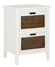 Homes Collection Jonah Dark Teak 2-Drawer End Table