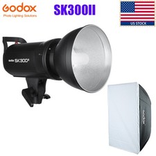 US Godox SK300II 300Ws 110V Photography Studio Strobe Flash 60 90cm Softbox kit
