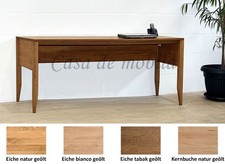 Schreibtisch 178x76x60cm Kernbuche Eiche massiv natur bianco tabakfarben geölt