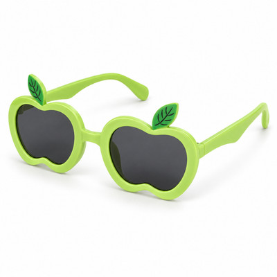 Kids Apple Shaped Sunglasses Boys Girls Fruit Frames Red Green 1 Pair