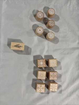 12 Rubber Stamps Floral Lace Mandela Circle Square 1 Rectangle