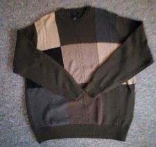 Dockers Black Beige Gray squares Pullover Sweater Mens XL new no tags