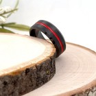Red Groove Center Brushed Band 8mm Black Tungsten Women Ring for Christmas Gifts — photo 1
