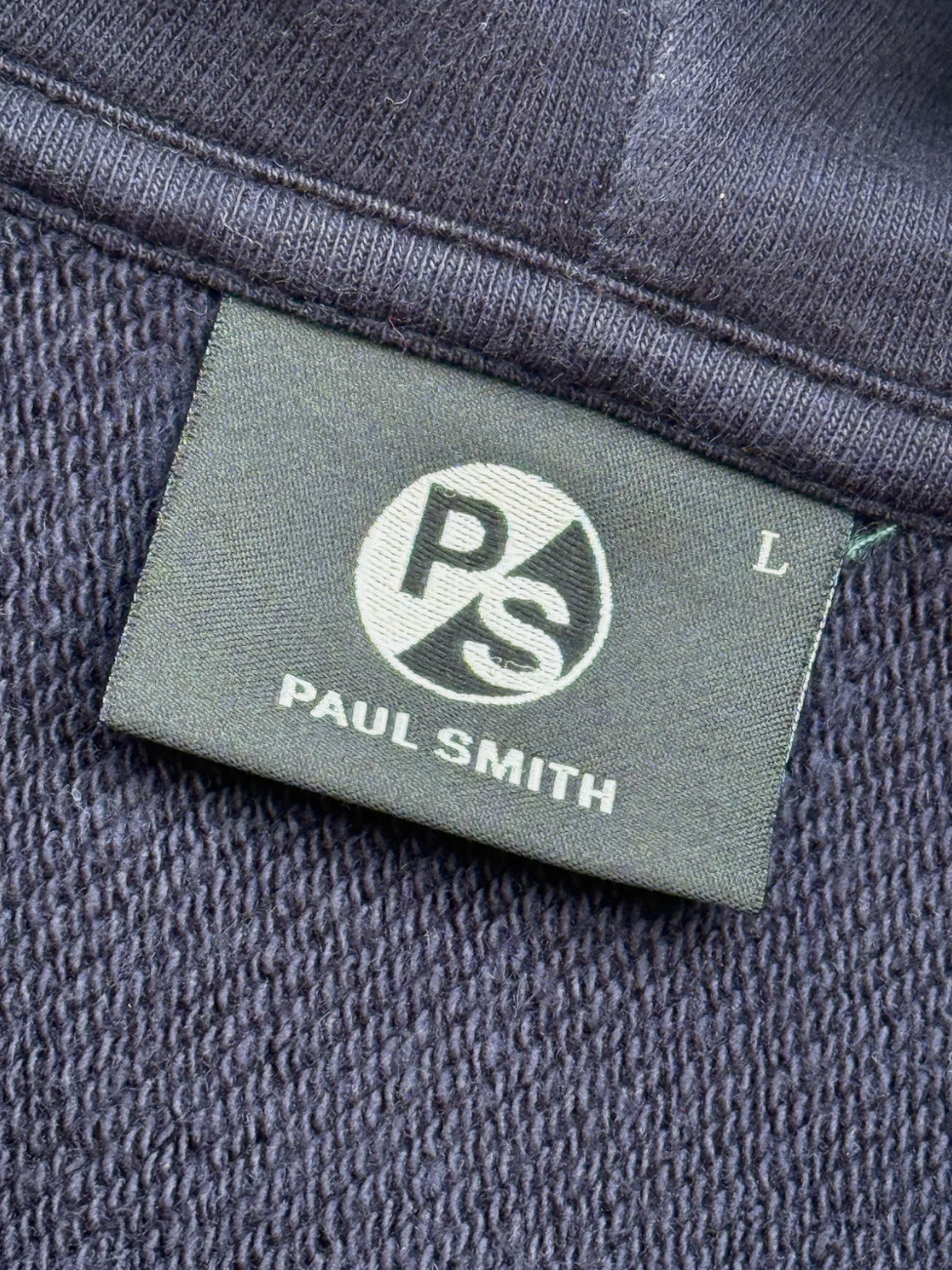 Paul Smith Zebra Zip Up Hoodie Mens size LARGE Navy Blue Preowned RRP $225 image 6