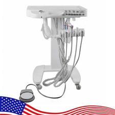 Portable Mobile Dental Delivery Unit System Cart Treatment Compressor 4-Hole New