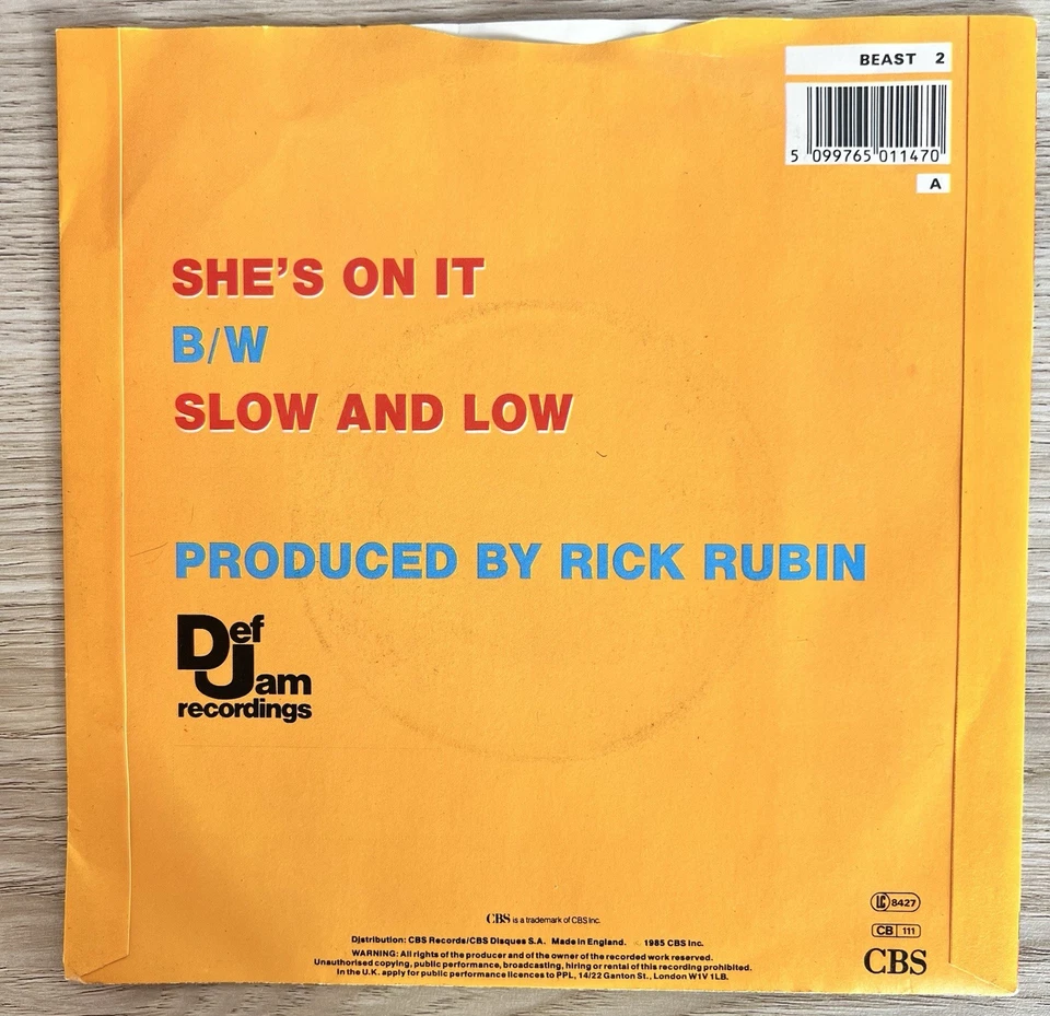 BEASTIE BOYS 7” RECORD ‘SHE’S ON IT’ (DEF JAM) - Image 2 of 4