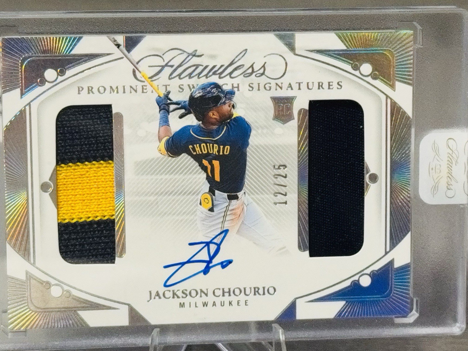 🔥⚾️JACKSON CHOURIO 2024 Flawless Prominent Swatch Signatures Patch Auto /25⚾️🔥 view 2