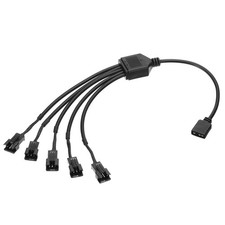 5V 3 Pin Splitter Cable, PWM Fans RGB Power Cord with 1 to 5 ARGB SM Male Ext...