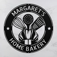 Personalized Bakery Metal Sign Custom Kitchen Decoration Chef or Mom Gift Idea