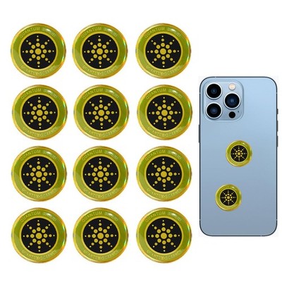 12 Pack EMF Blocker Stickers for Cell Phone Laptop Electronic Devices Gold Film