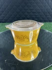 Vintage Pyrex Old Orchard Yellow Serve & Store Casserole Dish Bowl 1 QT. Inc lid