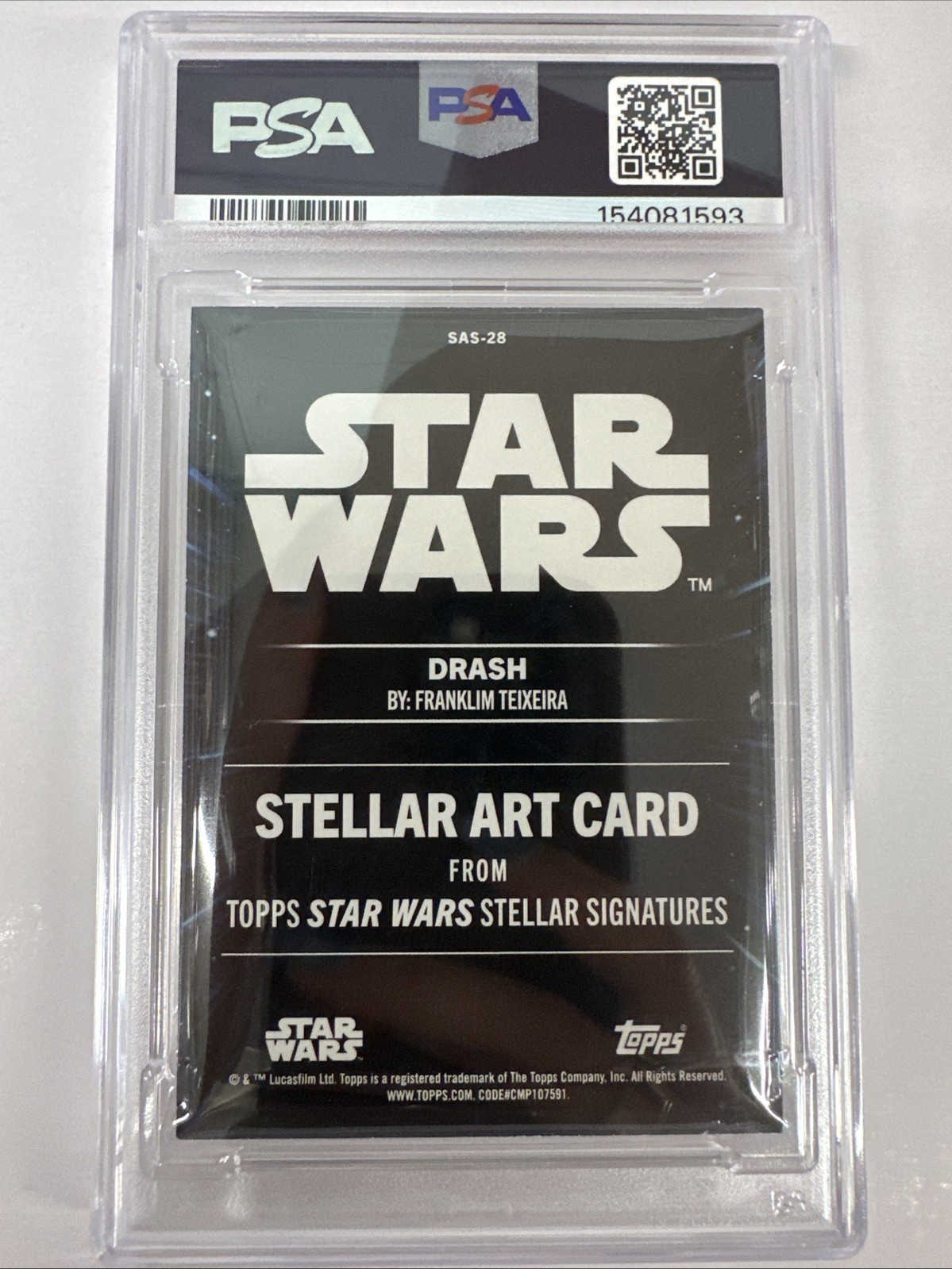 2025 Topps Star Wars Smugglers Outpost Drash #SAS-28 Stellar Art /50 PSA 7 - JSC view 2